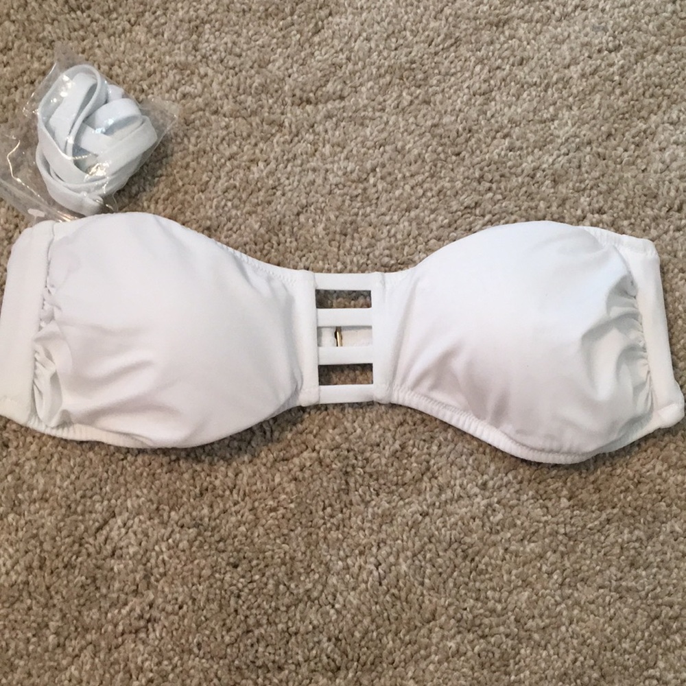 White bathing suit top